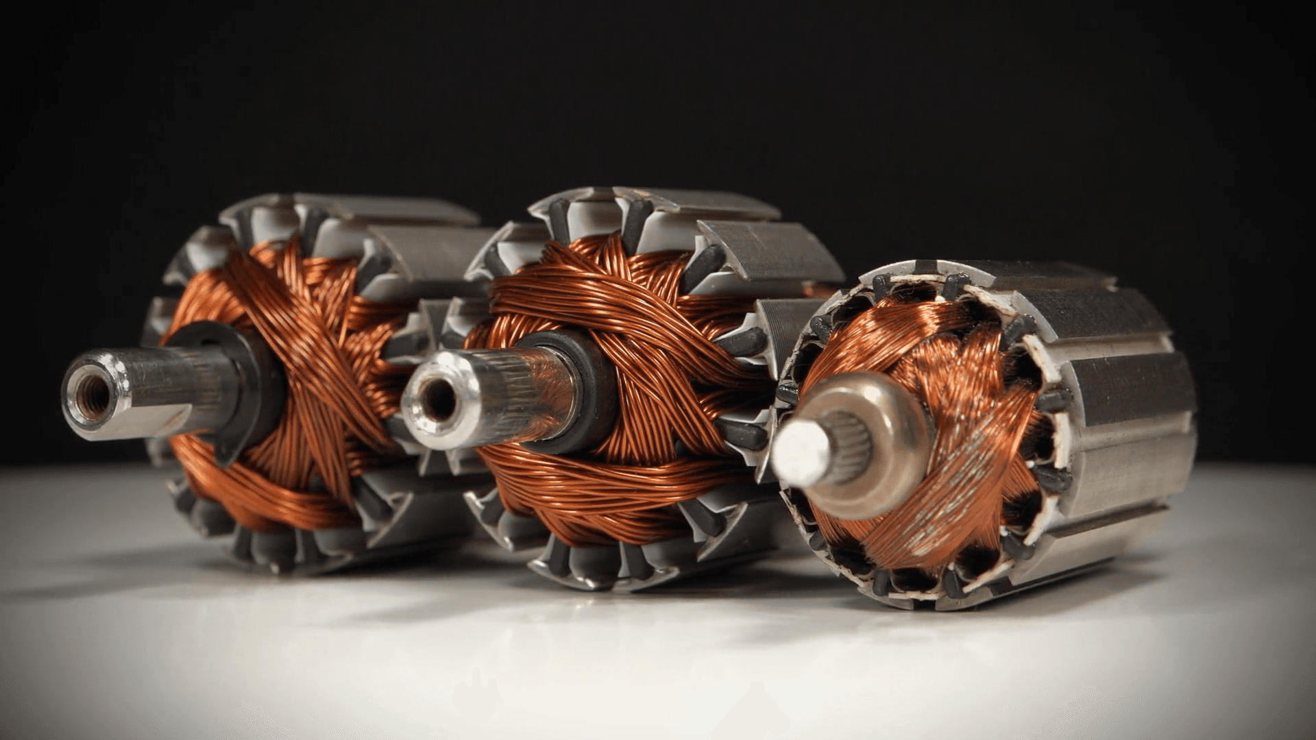 Electric motor components showcasing precision engineering