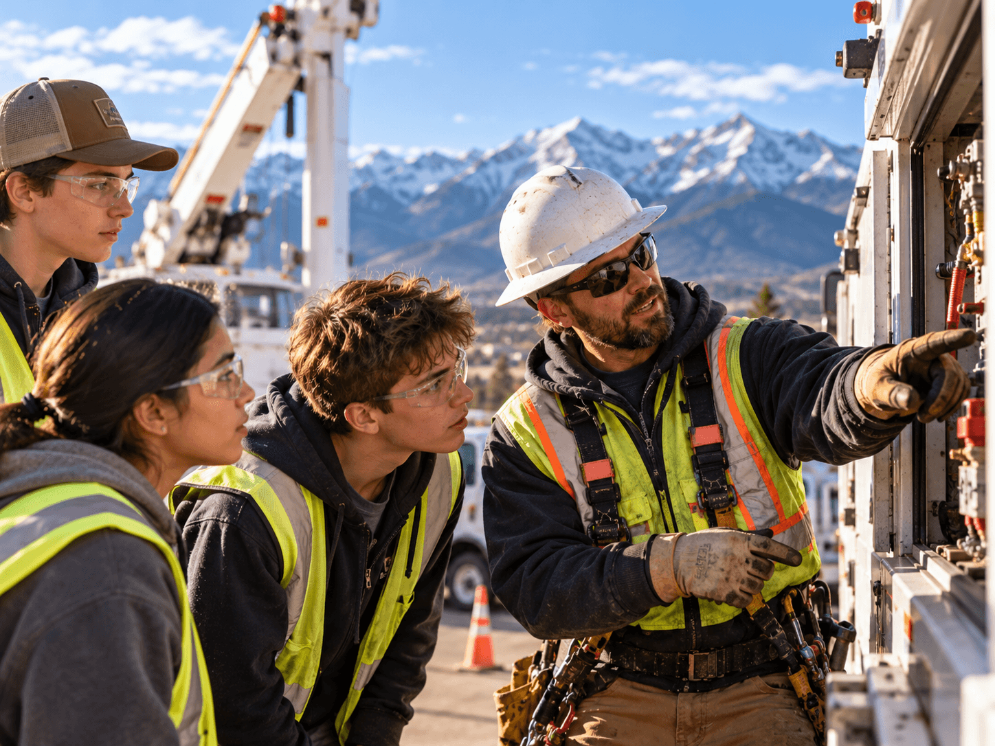 Young people learning about utility careers